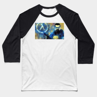 Half-Life Gordon Freeman Starry Night Baseball T-Shirt